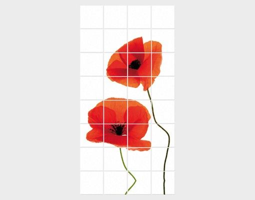 Tegelstickers Charming Poppies
