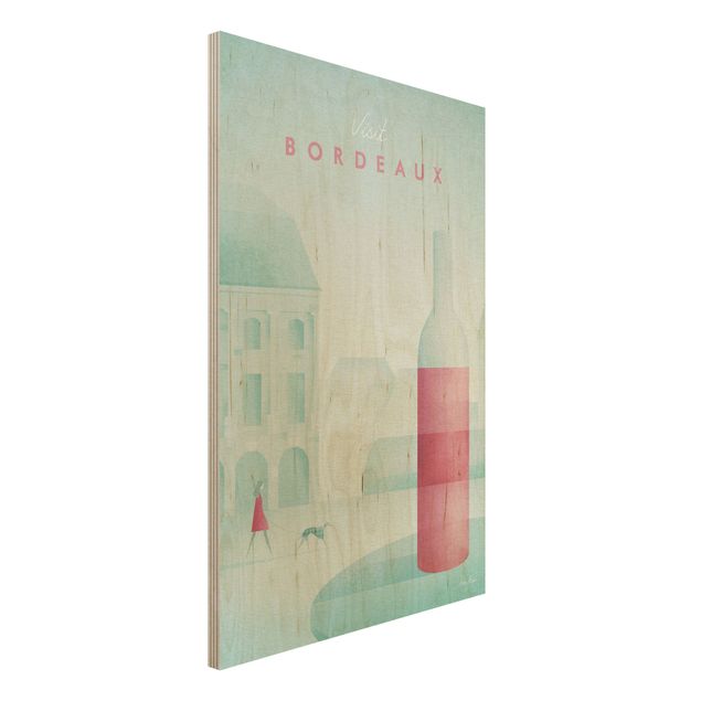 Houten schilderijen Travel Poster - Bordeaux