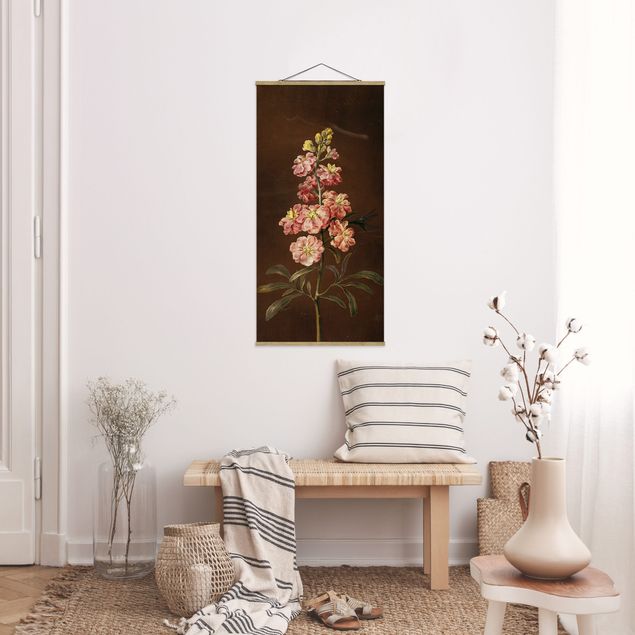 Stoffen schilderij met posterlijst Barbara Regina Dietzsch - A Light Pink Gillyflower