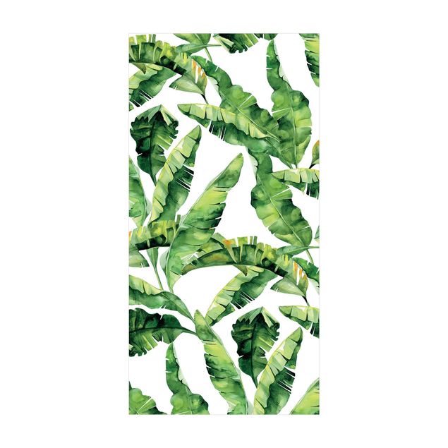 Vloerkleden groen Banana Leaf Watercolour Pattern