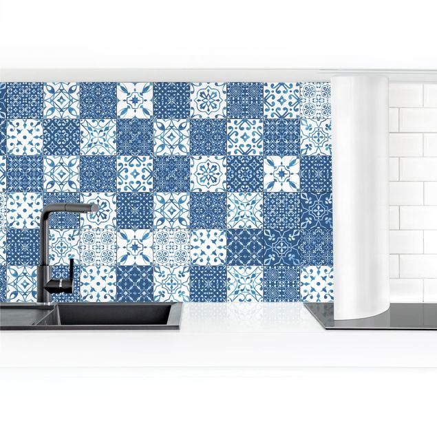Keukenachterwanden Tile Pattern Mix Blue White