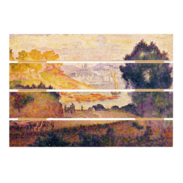 Houten schilderijen op plank Henri Edmond Cross - View of Menton