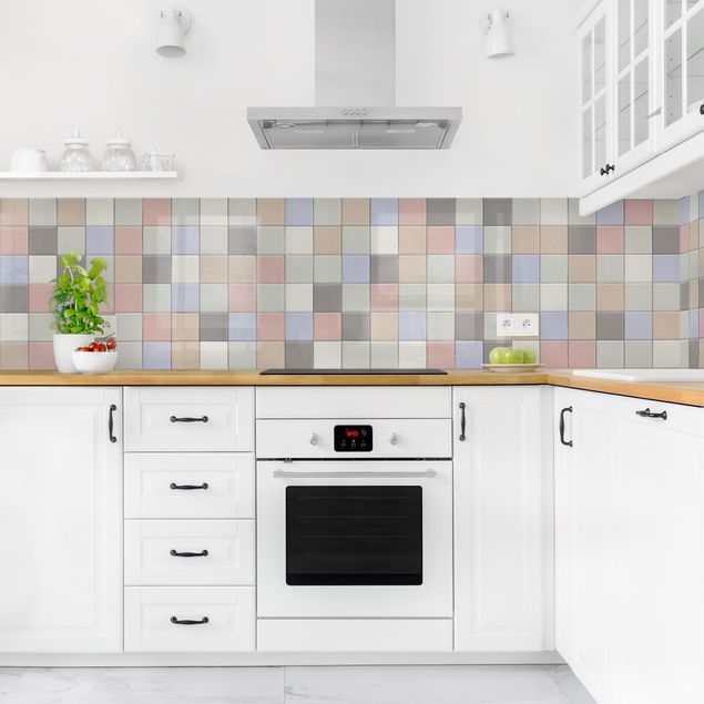 Achterwand voor keuken Mosaic Tiles - Coloured Shabby