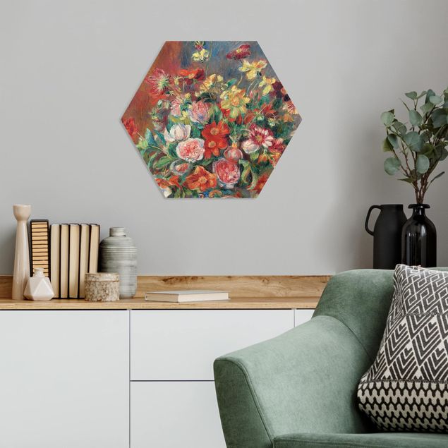 Hexagons Forex schilderijen Auguste Renoir - Flower vase