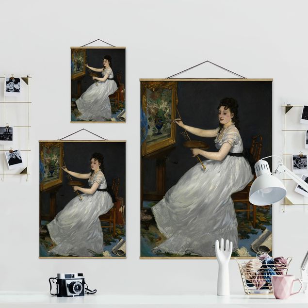 Stoffen schilderij met posterlijst Edouard Manet - Eva Gonzalès