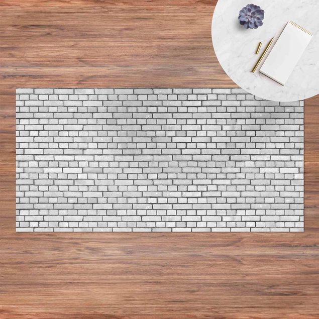 loper vloerkleed Brick Wall White