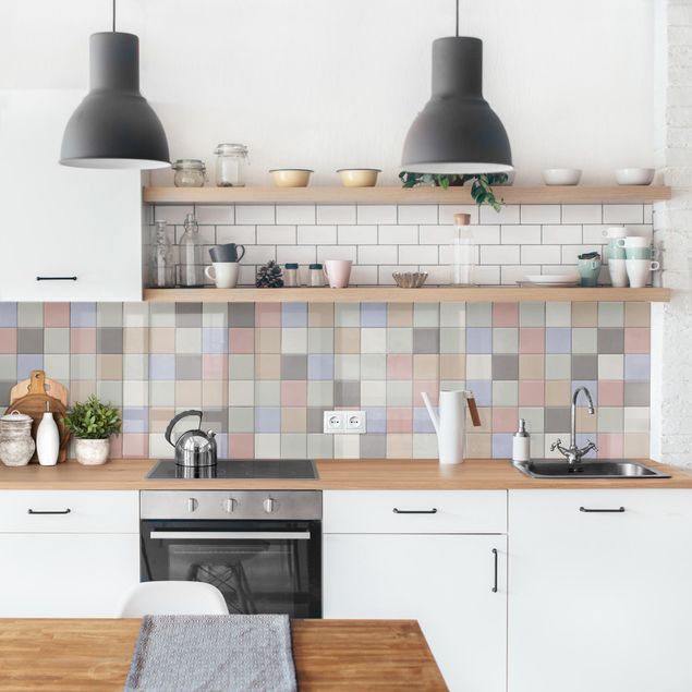 Achterwand voor keuken eenkleurig Mosaic Tiles - Coloured Shabby