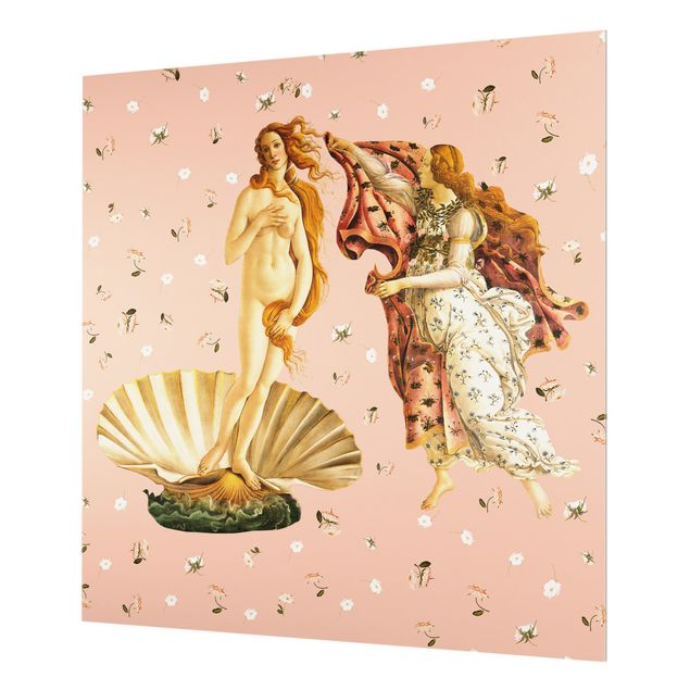 Spatscherm keuken The Venus By Botticelli On Pink