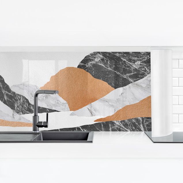 Achterwand voor keuken abstract Landscape In Marble And Copper II
