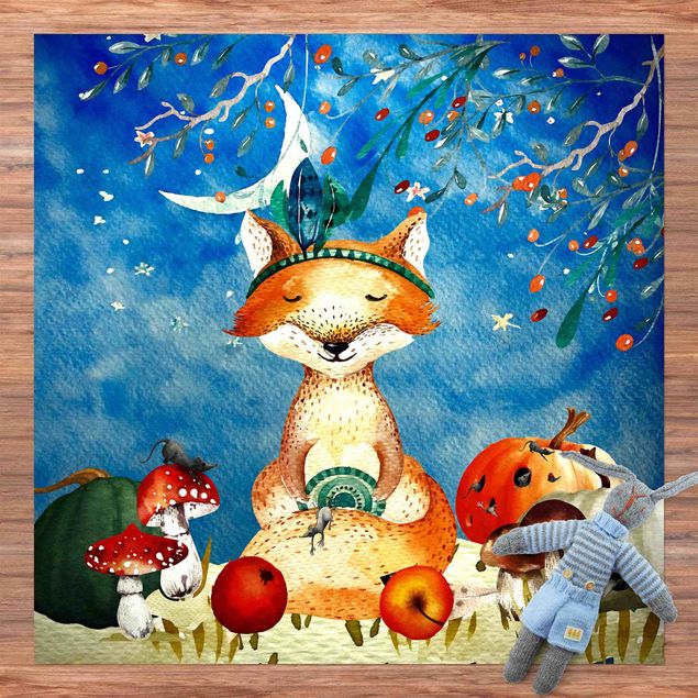 tapijt modern Watercolour Fox In Moonlight