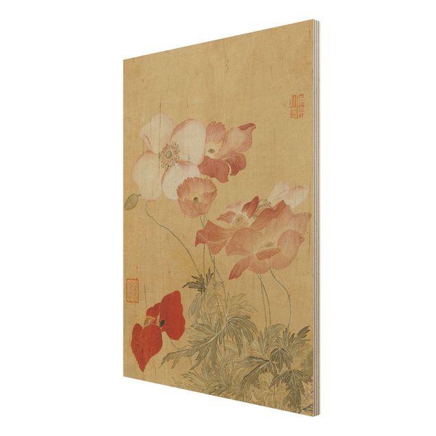 Houten schilderijen Yun Shouping - Poppy Flower