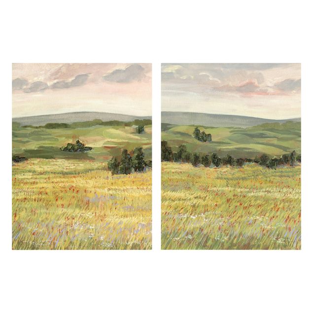 Canvas schilderijen - 2-delig  Meadow In The Morning Set II