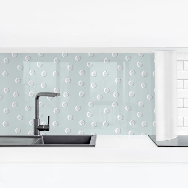 Achterwand in keuken Pattern With Dots And Circles On Bluish Grey