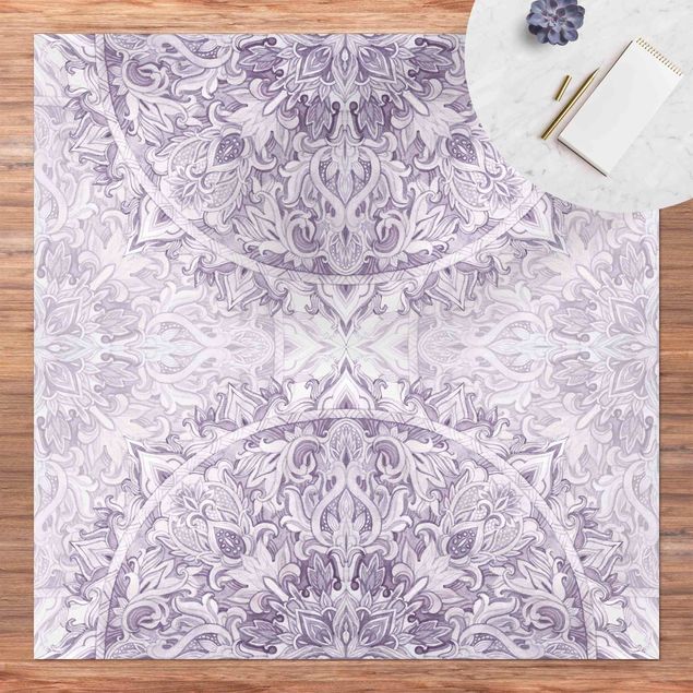 tapijt modern Mandala Watercolour Ornament Purple