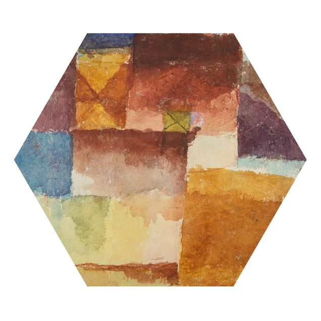 Hexagons Aluminium Dibond schilderijen Paul Klee - In the Wasteland