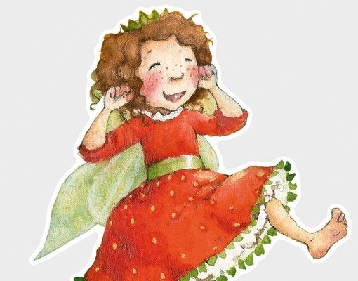 Muurstickers No.677 Little Strawberry Strawberry Fairy - A Sunny Day