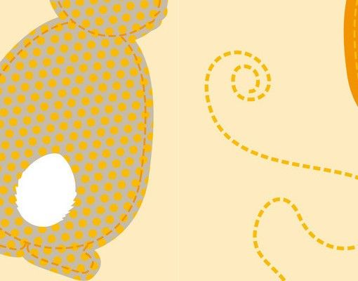 Brievenbussen Yellow Bunny Pattern