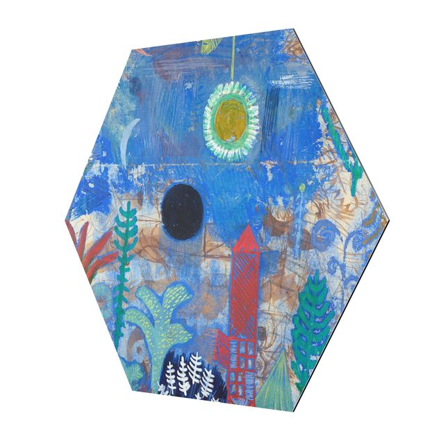 Hexagons Aluminium Dibond schilderijen Paul Klee - Sunken Landscape