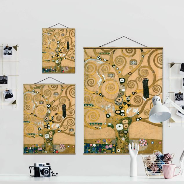 Stoffen schilderij met posterlijst Gustav Klimt - The Tree of Life