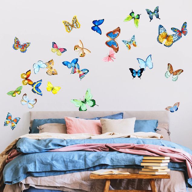 Muurstickers vlinders Watercolour Butterflies Set