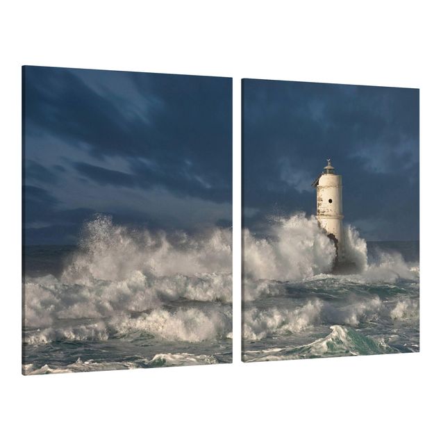 Canvas schilderijen - 2-delig  Lighthouse On Sardinia