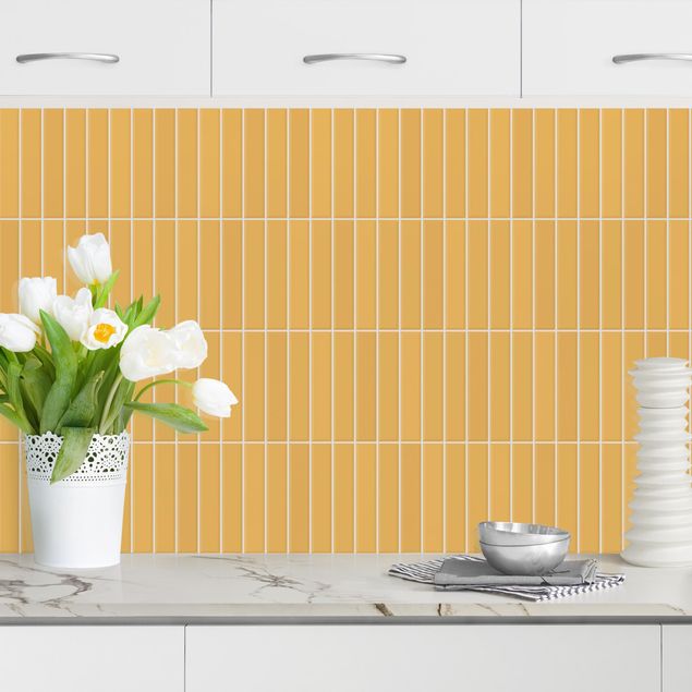 Achterwand voor keuken tegelmotief Subway Tiles - Orange