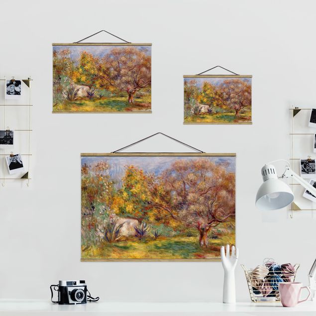 Stoffen schilderij met posterlijst Auguste Renoir - Olive Garden
