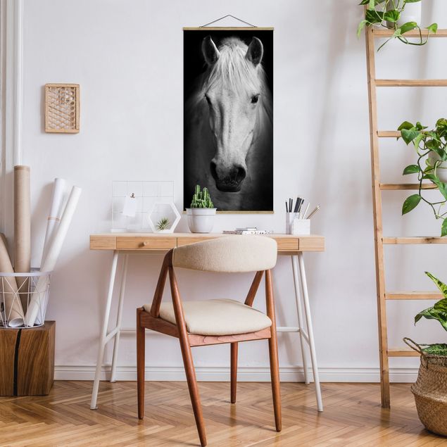 Stoffen schilderij met posterlijst Dream Of A Horse