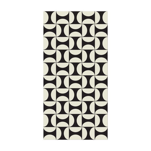 zwart kleed Geometrical Tile Arches Sand With Border
