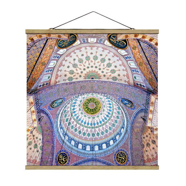 Stoffen schilderij met posterlijst Blue Mosque In Istanbul