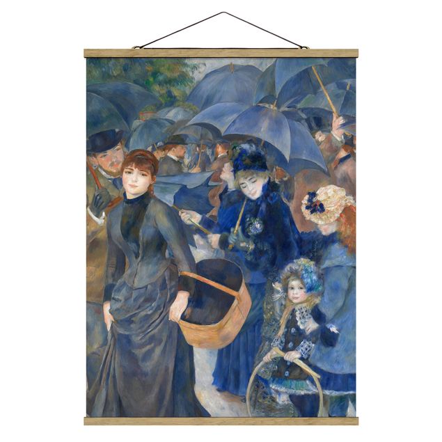 Stoffen schilderij met posterlijst Auguste Renoir - Umbrellas
