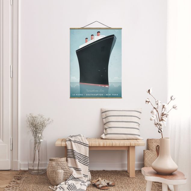 Stoffen schilderij met posterlijst Travel Poster - Cruise Ship