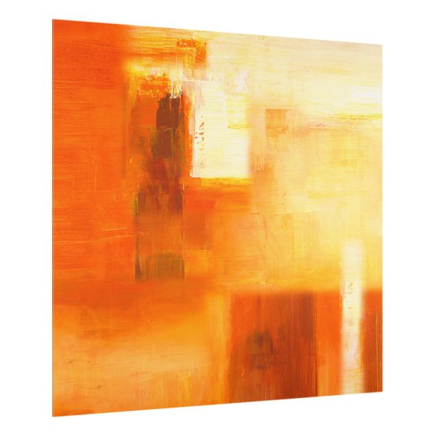 Spatscherm keuken Petra Schüßler - Composition In Orange And Brown 02