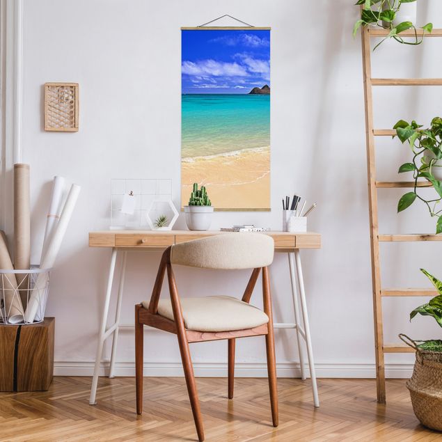 Stoffen schilderij met posterlijst Paradise Beach