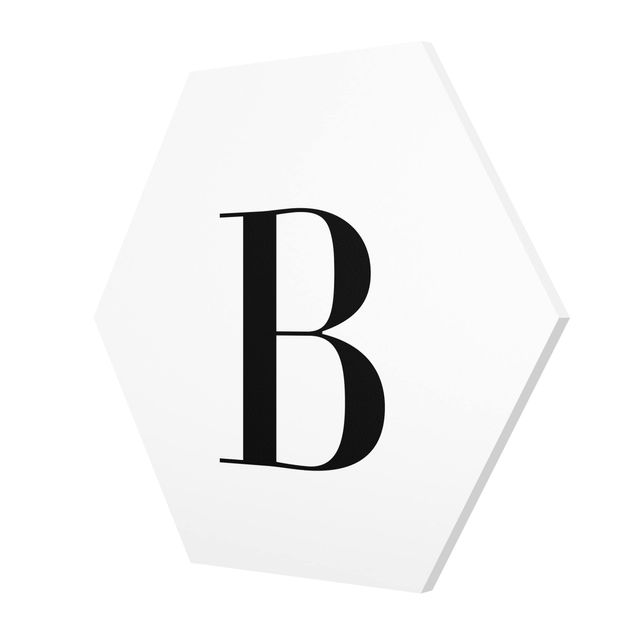 Hexagons Forex schilderijen Letter Serif White B