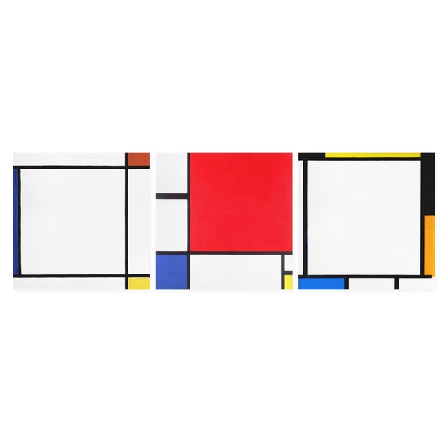 Canvas schilderijen - 3-delig Piet Mondrian - Square Compositions