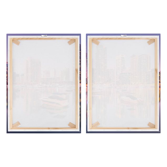 Canvas schilderijen - 2-delig  Dubai Skyline And Marina