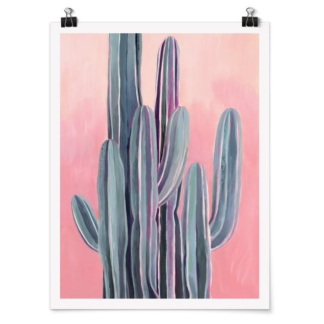 Posters Cactus In Licht Pink II