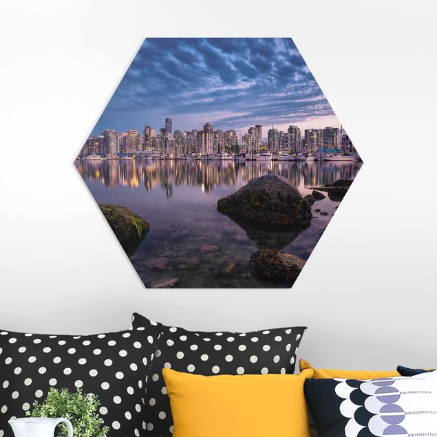 Hexagons Forex schilderijen Vancouver At Sunset