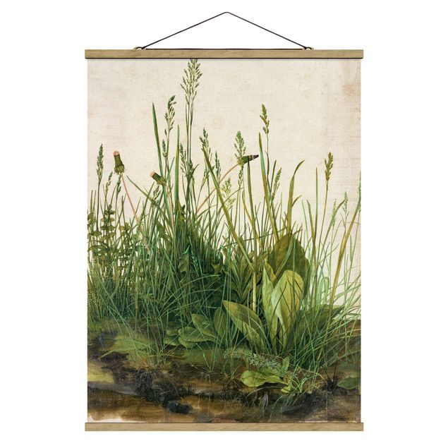 Stoffen schilderij met posterlijst Albrecht Dürer - The Great Lawn