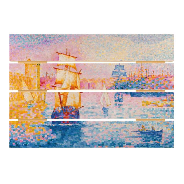 Houten schilderijen op plank Henri Edmond Cross - Port de Marseille