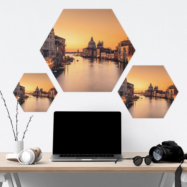 Hexagons Forex schilderijen Golden Venice