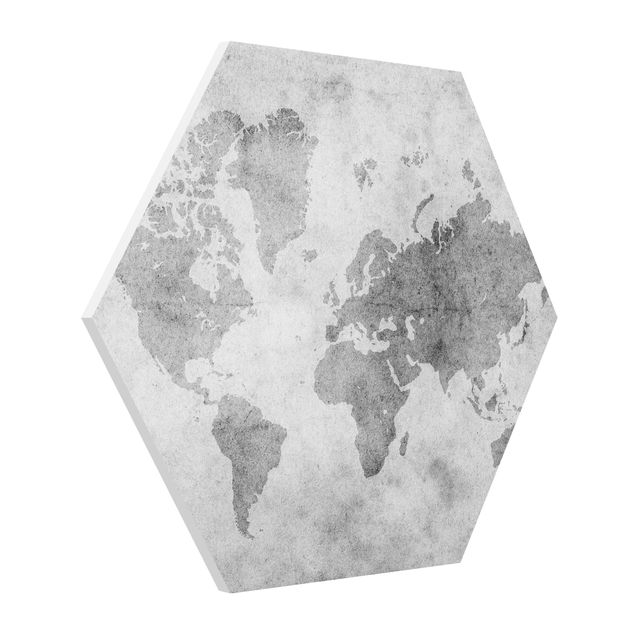 Hexagons Forex schilderijen Vintage World Map II