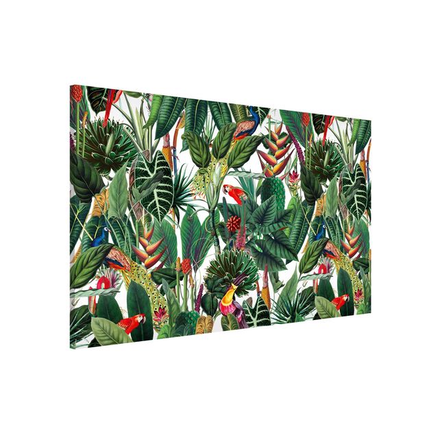 Magneetborden Colourful Tropical Rainforest Pattern