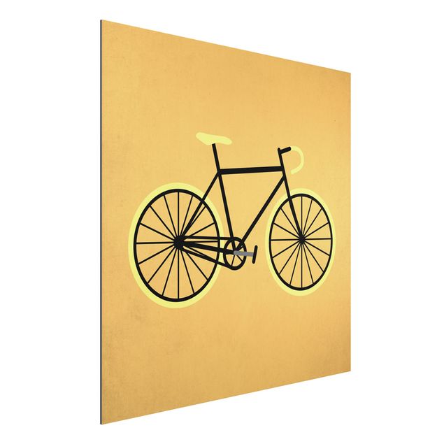 Aluminium Dibond schilderijen Bicycle In Yellow