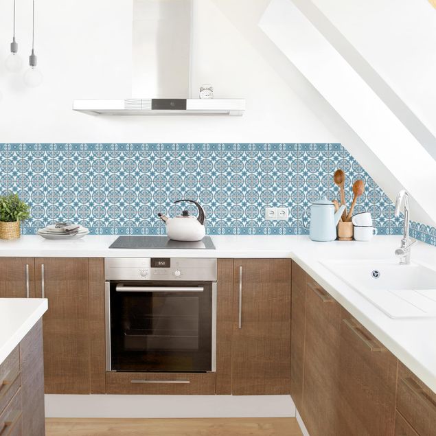 Achterwand in keuken Geometrical Tile Mix Circles Blue Grey