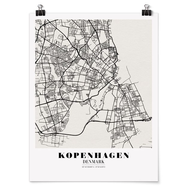Posters Copenhagen City Map - Classic