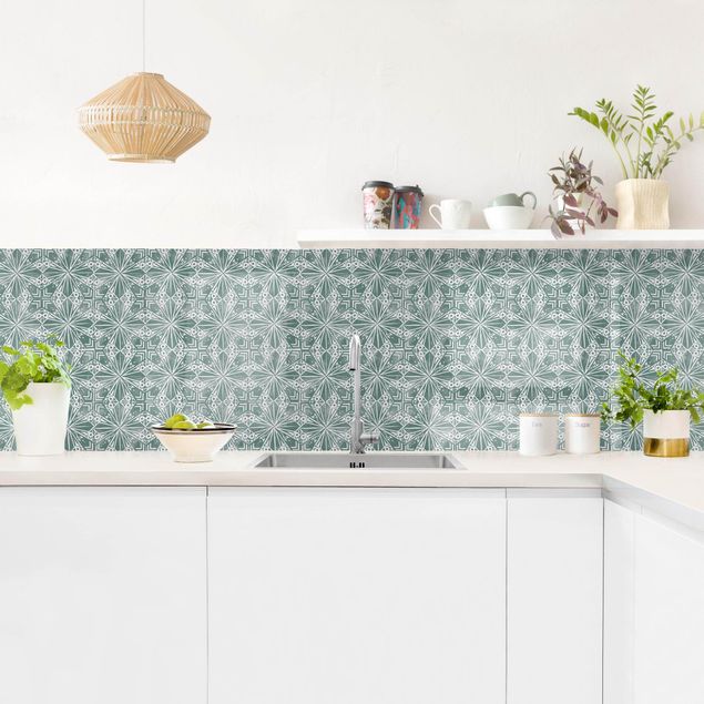 Achterwand voor keuken tegelmotief Vintage Pattern Geometric Tiles