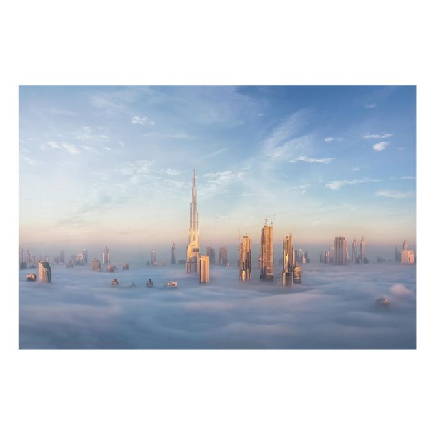 Spatscherm keuken Dubai Above The Clouds