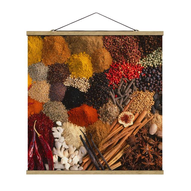 Stoffen schilderij met posterlijst Exotic Spices